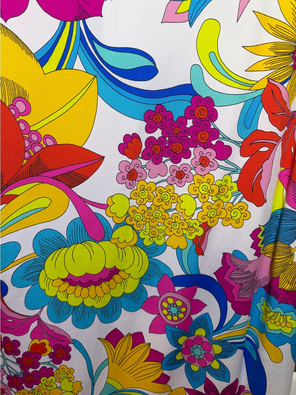 NWT Trina Turk Swim & Spa Bright Floral Cover Up Top - White/Multi. Sz Large - Picture 3 of 7